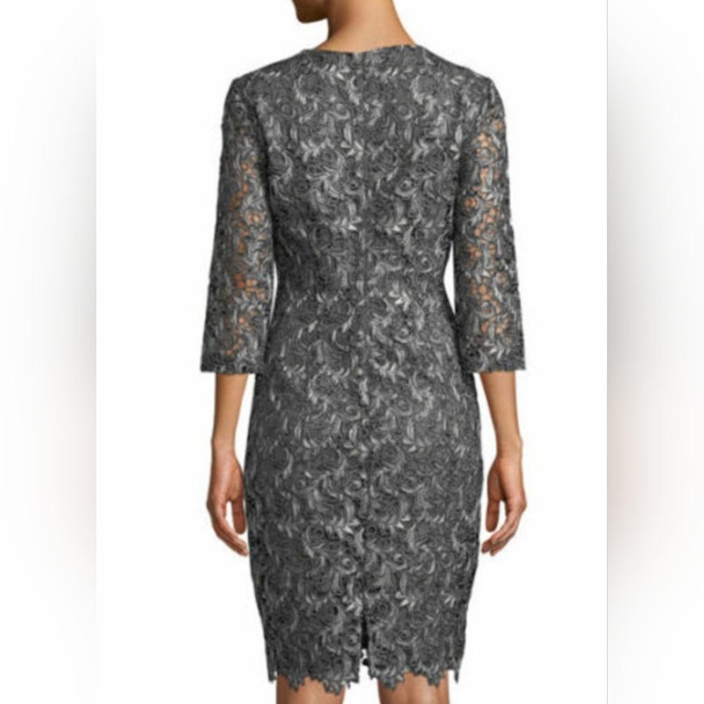 ST. JOHN Plume Embroidered Guipure Dress 4 - Picture 10 of 10